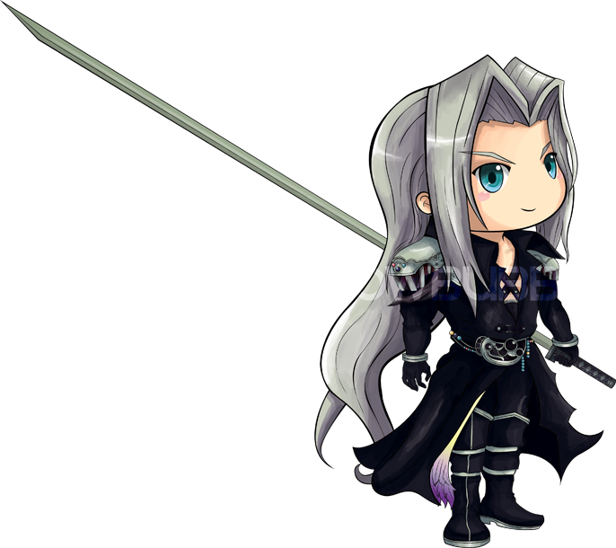 Final Fantasy Sephiroth Png Transparent Image (black, white)