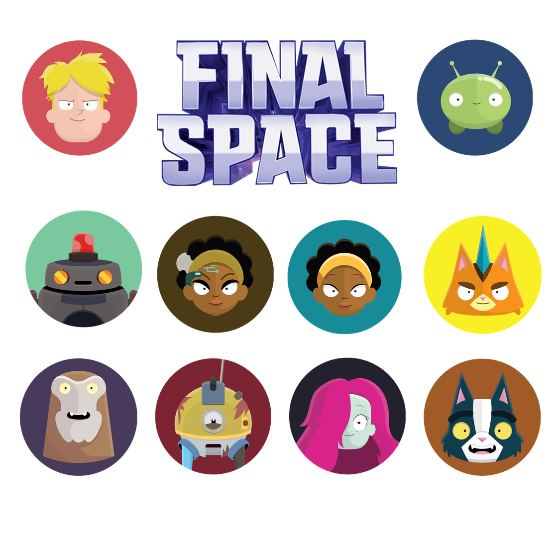 Final Space Png Pic (yellow, teal, gray, black, maroon)