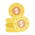 Finance Dollar Currency Coins Cash Icon Free Transparent Png Icon Download (gold, salmon, black, pink)