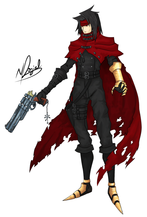 Vincent Valentine Background Png (maroon, black)