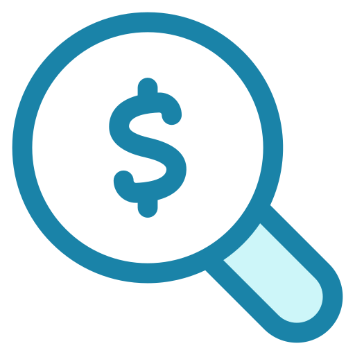 Find Magnifying Finance Zoom Business Money Search Icon Free Transparent Png Icon Download (teal, lavender, black, white)