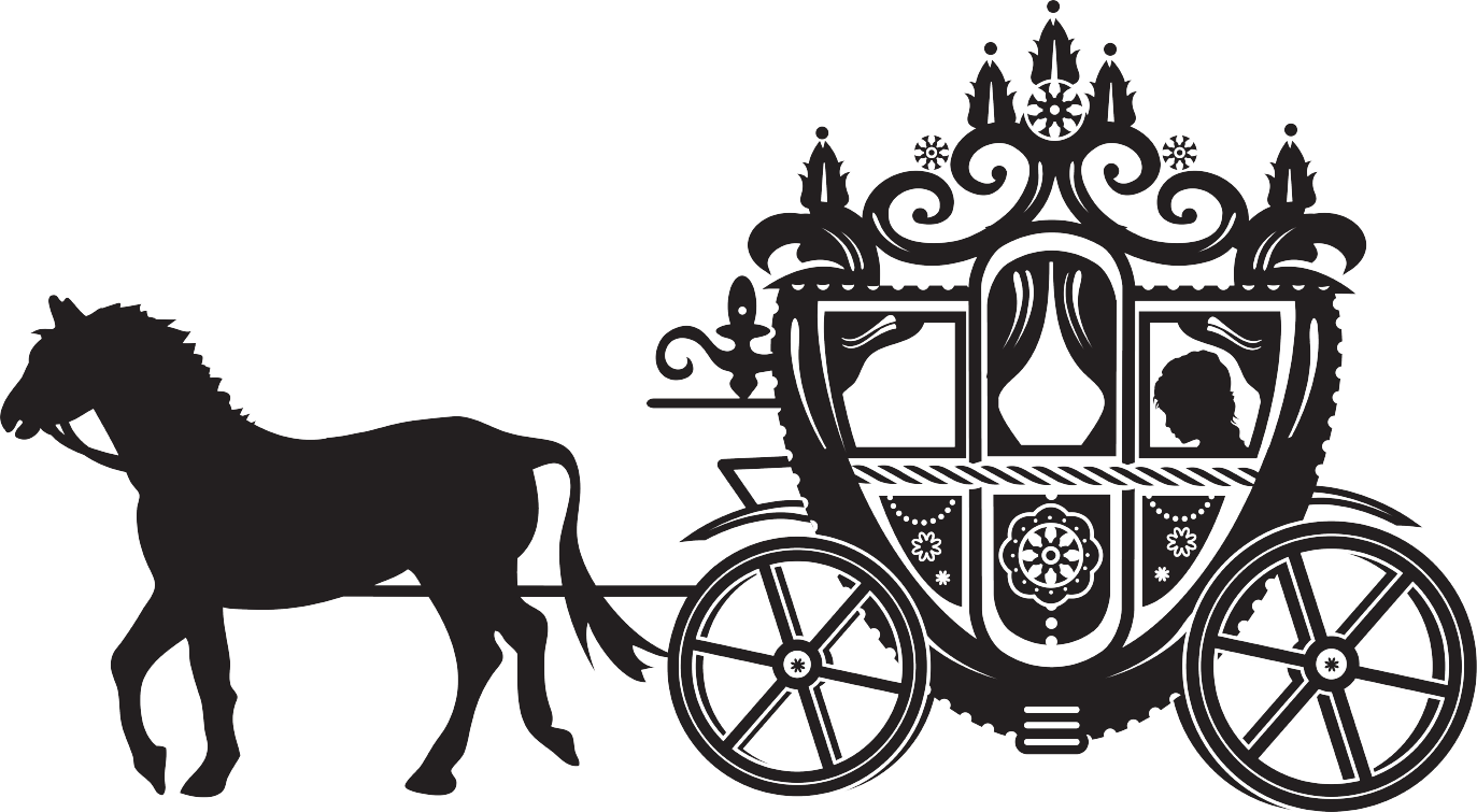 Cinderella Carriage Png Isolated Picture (black, white, gray)