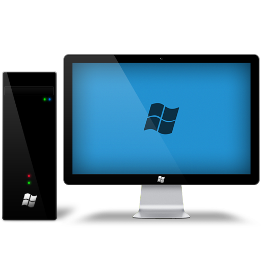 Windows Desktop Computer Png (white, indigo, teal, black, silver)