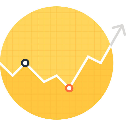 Linechart Free Transparent Png Icon Download (gold, salmon, black)