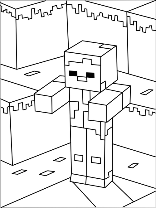 Minecraft Coloring Pages Transparent Png (gray, black)