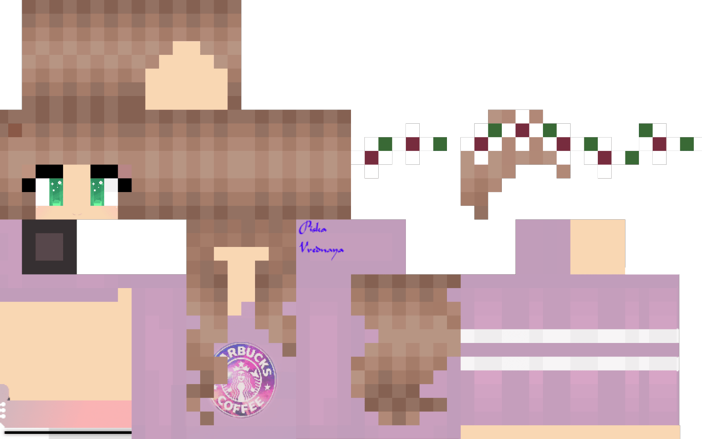 Minecraft Girl Skin Png Image (plum, gray, pink, silver)