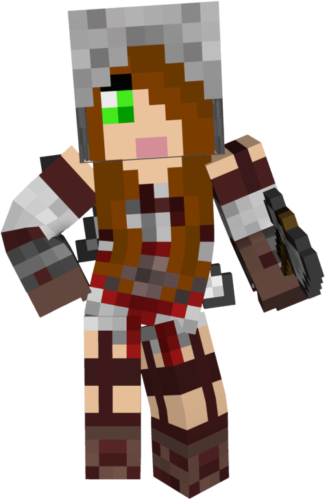 Minecraft Girl Skin Png Isolated File (maroon, pink, black, olive)