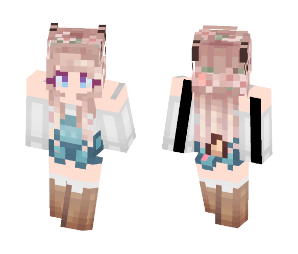 Minecraft Girl Skins Png File (white, lavender, black, beige)