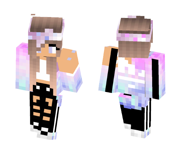 Minecraft Girl Skins Png Image (white, gray, black, salmon)