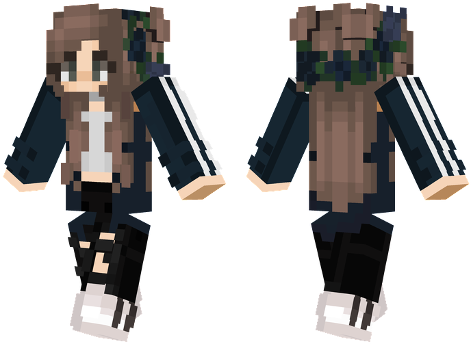 Minecraft Girl Skins Png (gray, black)