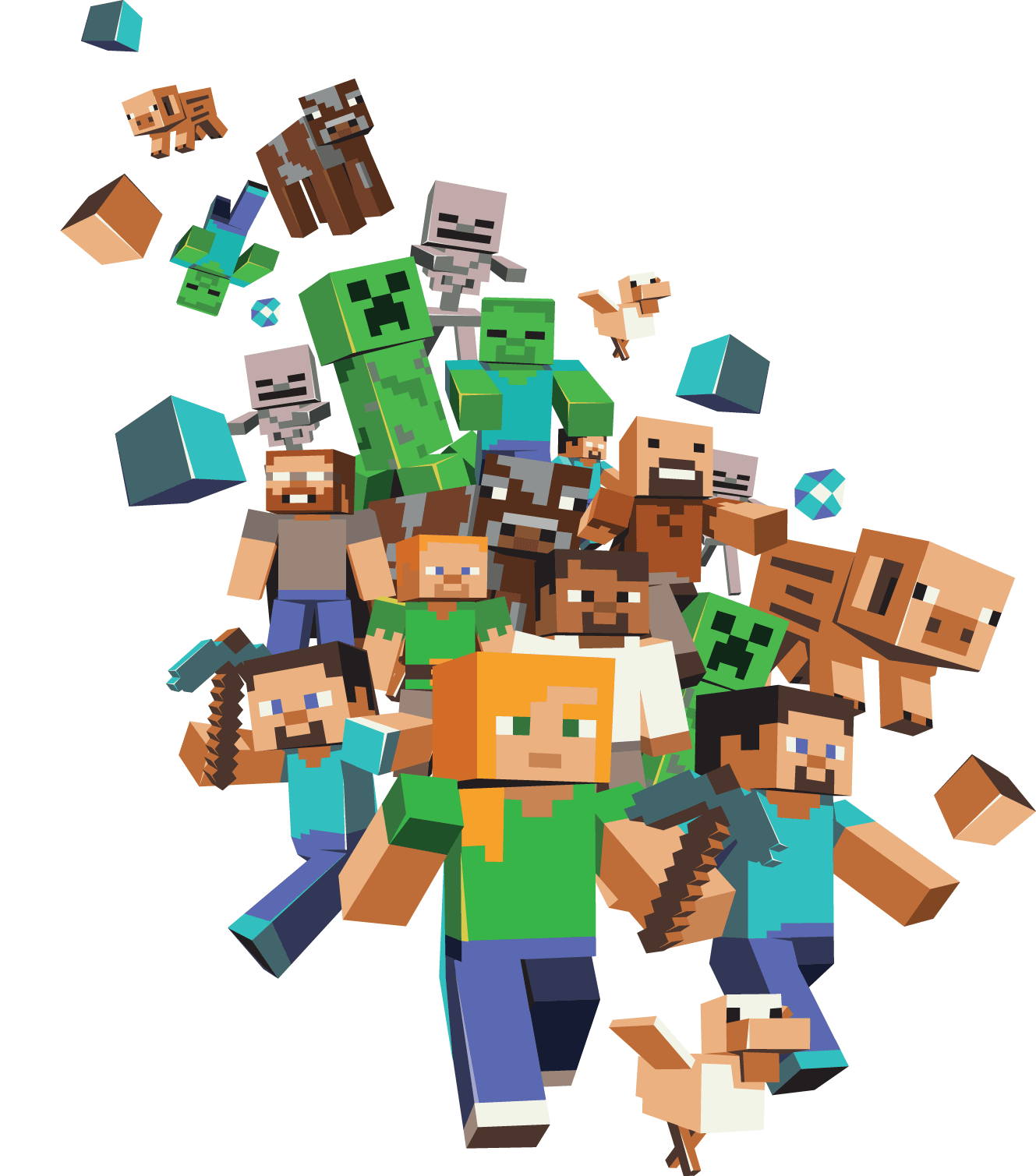 Minecraft Pictures Png Pic (gray, chocolate, black, teal, salmon)