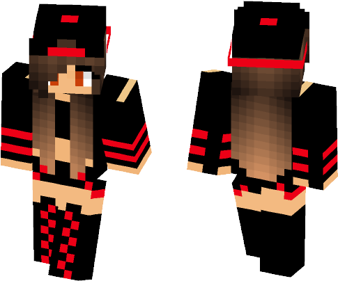 Minecraft Skin Girl Png Hd (maroon, black, salmon)