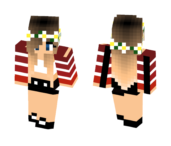 Minecraft Skins For Girls Png Image (beige, maroon, pink, black, white)