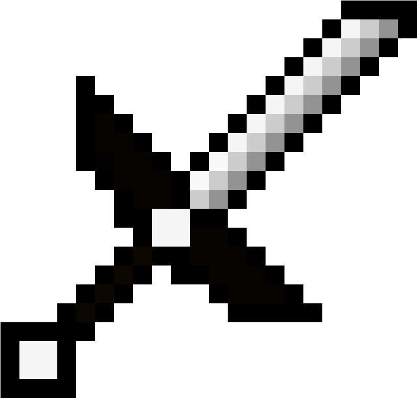 Minecraft Sword Png Clipart (white, silver, black)