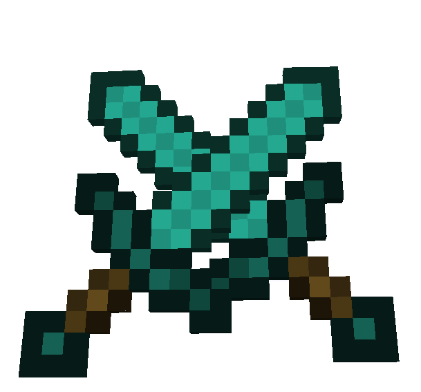 Minecraft Sword Png Image (white, black, teal)