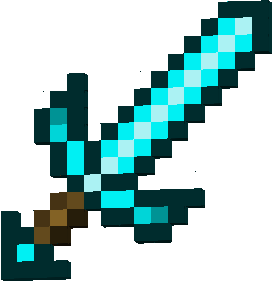 Minecraft Sword Png Photo (greenish blue, mint, black)