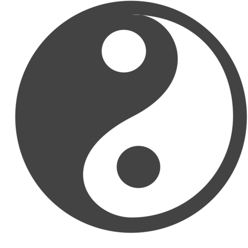 Ying Yang Free Png Icon Download (black, indigo)