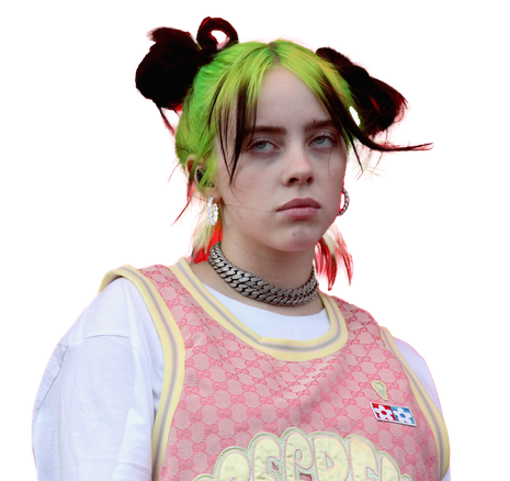 Singer Billie Eilish Png File (black, lavender)