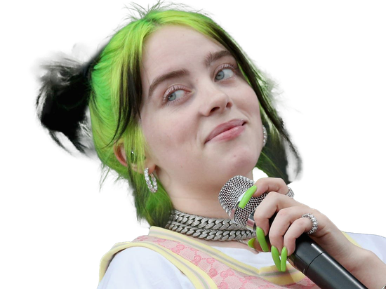 Singer Billie Eilish Png Transparent Picture (black, lavender)