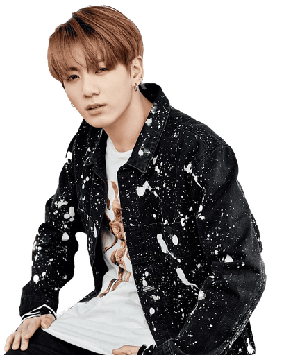 Singer Jungkook Transparent Background (black)