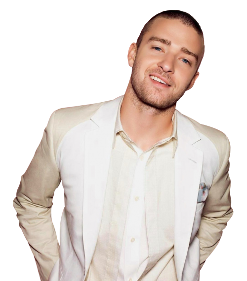 Singer Justin Timberlake Transparent Background (lavender, black, beige)