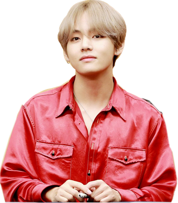 Singer Taehyung Png Transparent Image (black, salmon, pink, maroon)