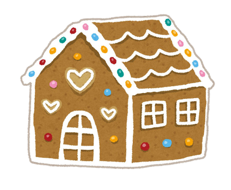 Gingerbread House Background Png (black, chocolate, white)