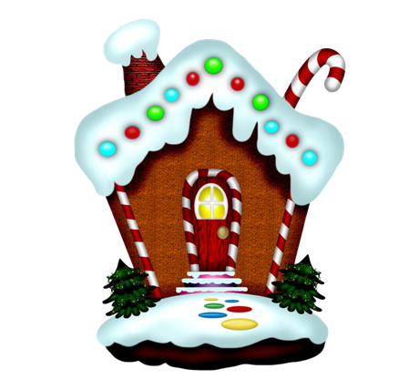 Gingerbread House Png Image (black, maroon, white)