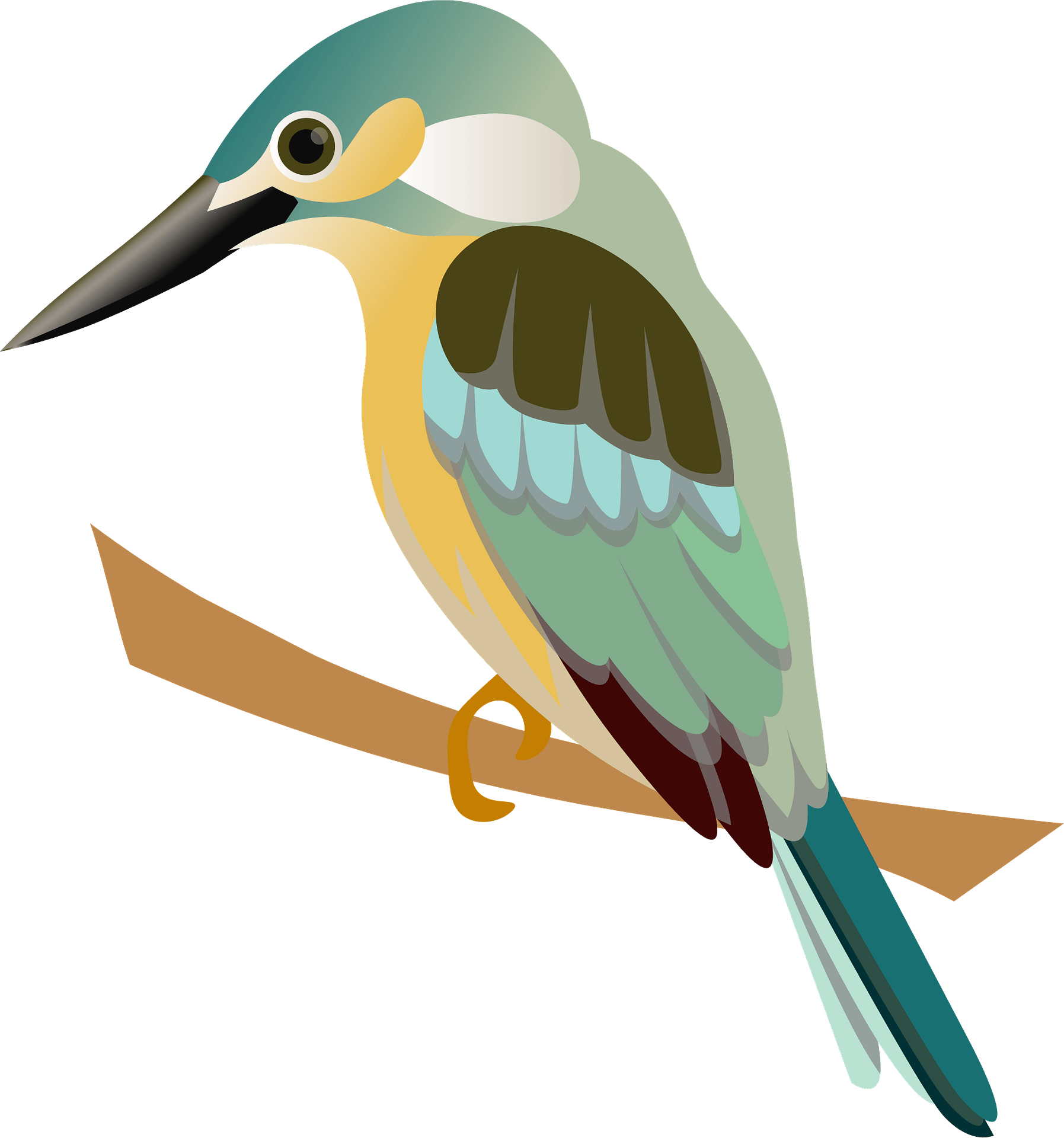 Kingfisher Bird Beak Transparent Png (gray, olive, silver, chocolate, salmon)