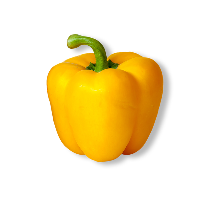 Single Bell Pepper Yellow Transparent Png (black, gold, orange)