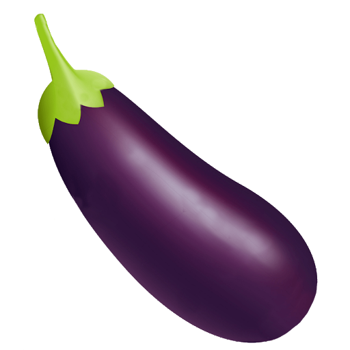 Single Brinjal Eggplant Transparent Background (indigo, black)