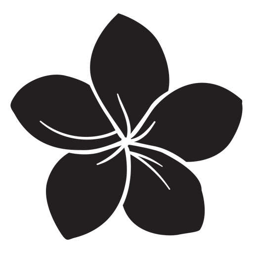 Single Flowers Silhouette Png (black)