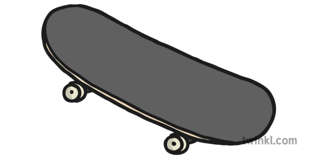 Single Skateboard Png Clipart (black, gray)