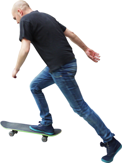 Single Skateboard Png File (black)