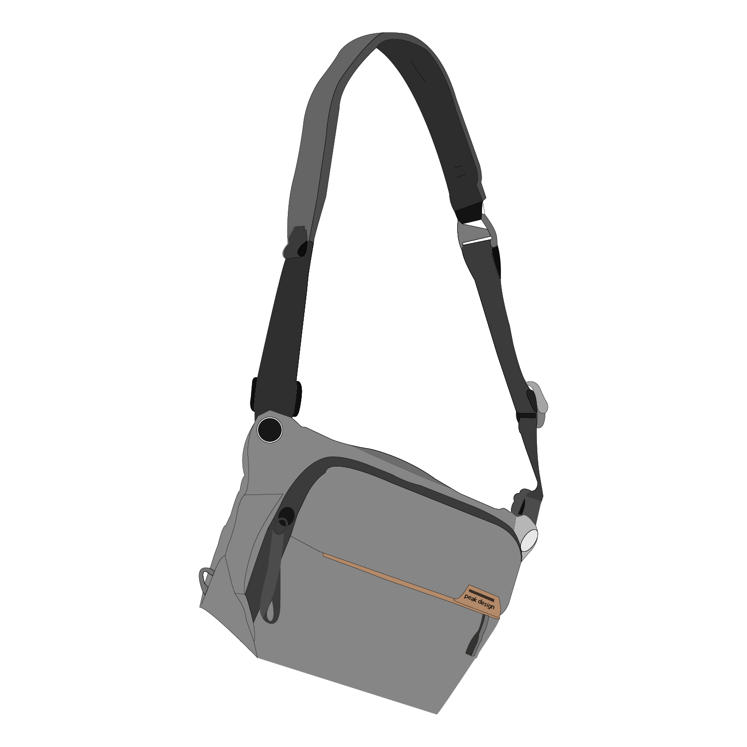 Single Strap Crossbody Bag Png Photos (black, gray)