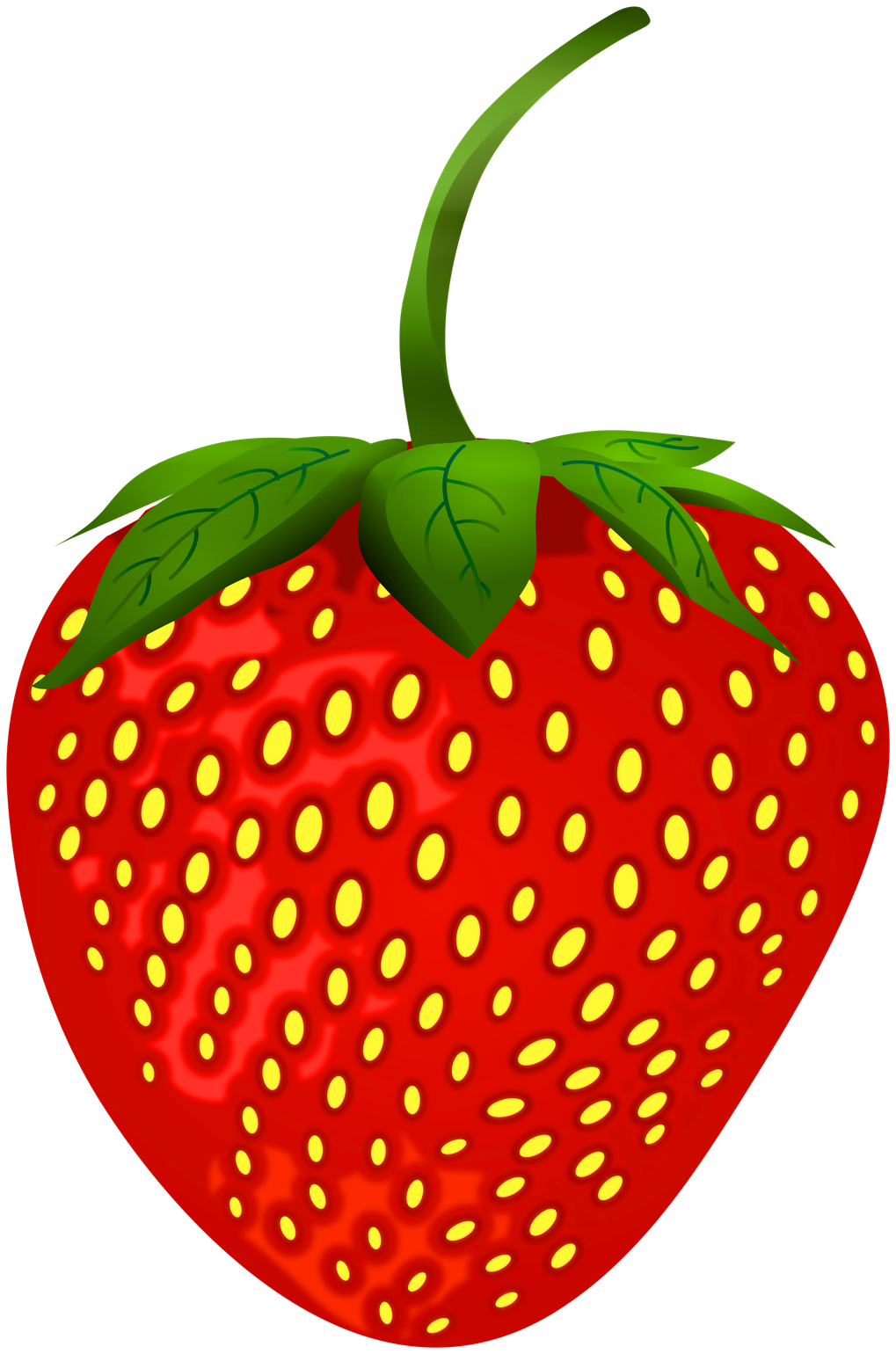 Single Strawberries Png Clipart (black, red)