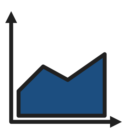 Single Area Chart Free Png Icon (black, teal)