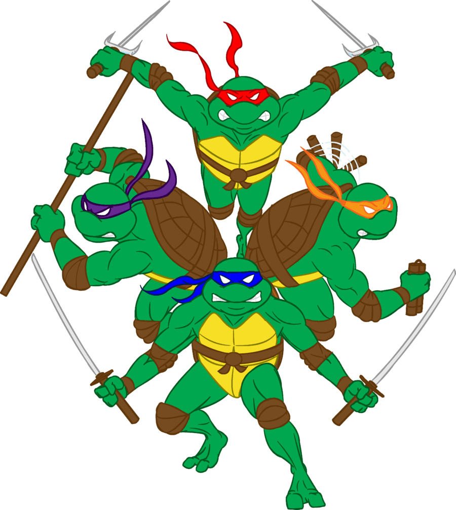 Ninja Turtles Png File (gray, teal)