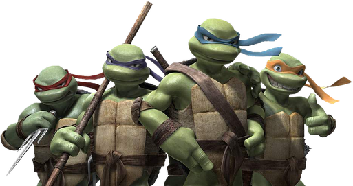 Ninja Turtles Transparent Isolated Background (black)