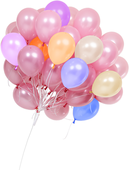 Pink Bunch Of Balloons Png Clipart (beige, pink, lavender, black, plum)