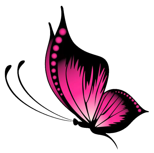 Pink Butterfly Png File (black, white)