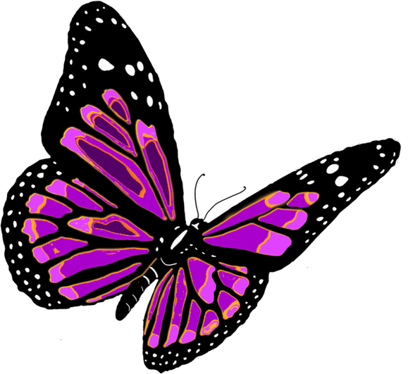 Pink Butterfly Png Transparent Image (black)