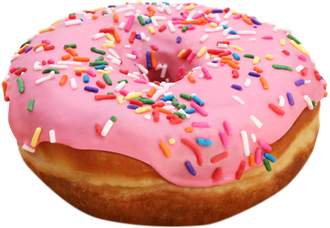 Pink Donut Png File (black, pink)