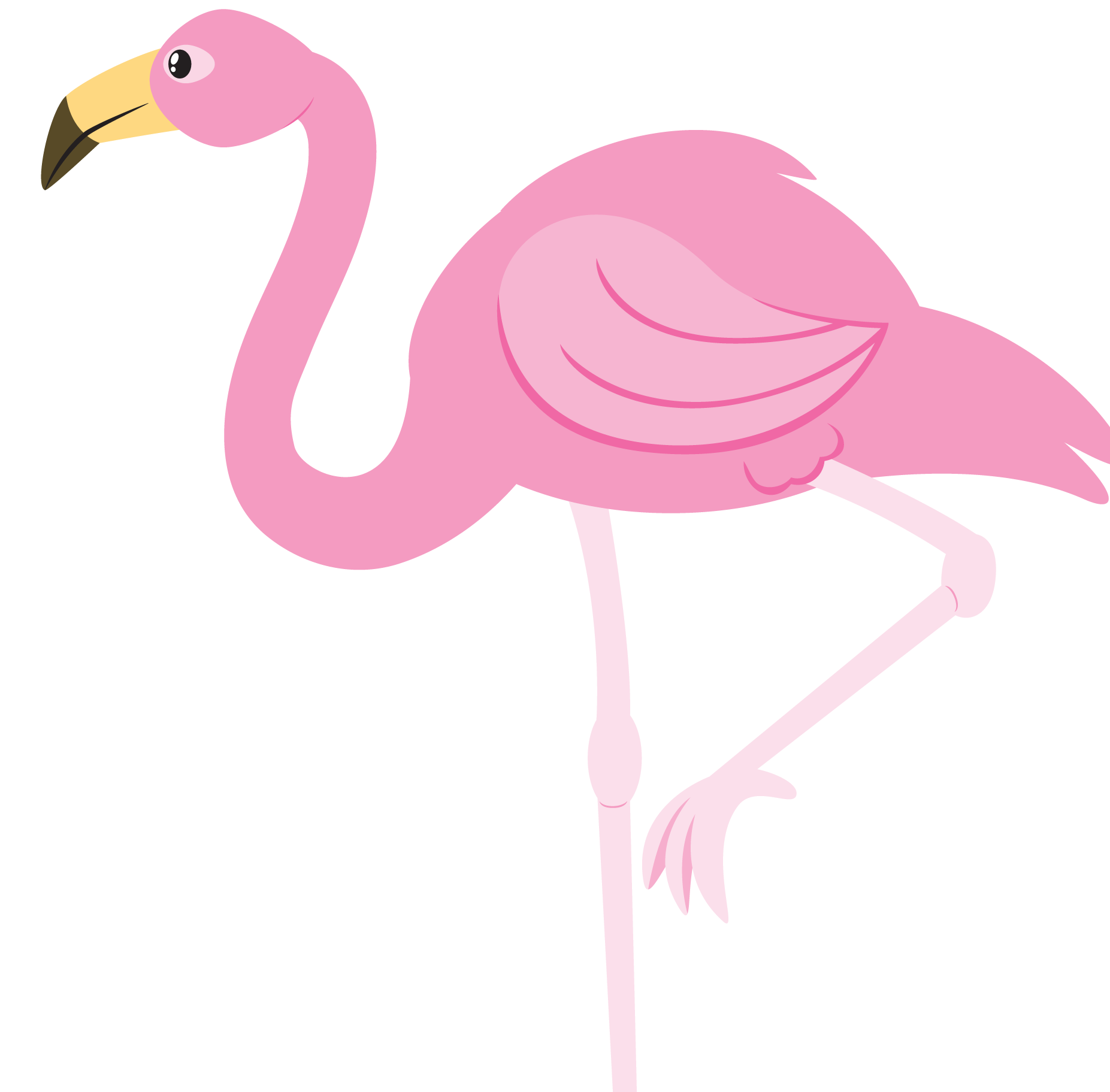 Pink Flamingo Bird Vector Transparent Png (pink, plum, black)