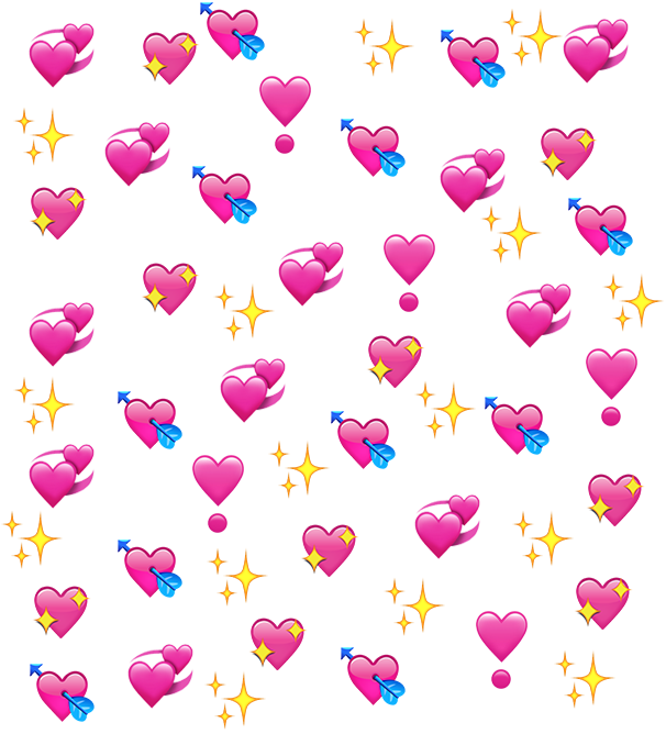 Pink Heart Emoji Png Transparent (black)