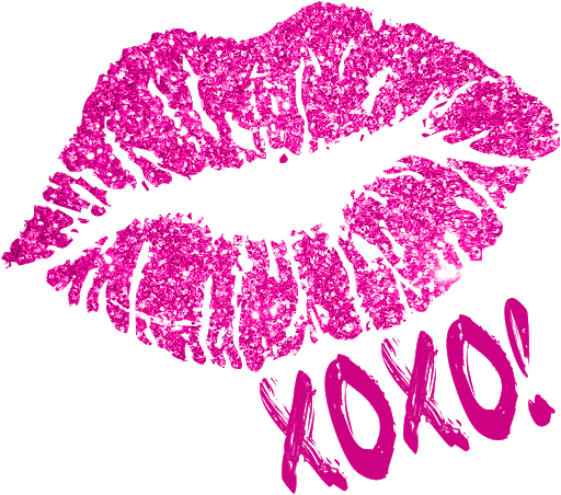 Pink Kiss Transparent Background (purple, black)