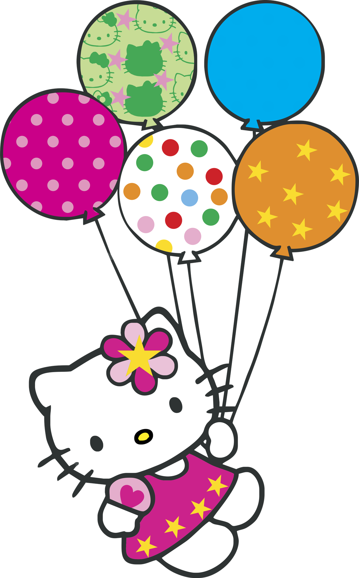 Pink Kitty Transparent Png (white, purple, greenish blue, chocolate, black)