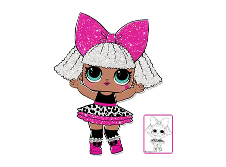 Pink Lol Doll Png Clipart (black, white, beige)