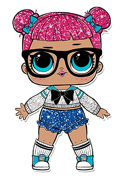 Pink Lol Doll Transparent Png (black, white, salmon)