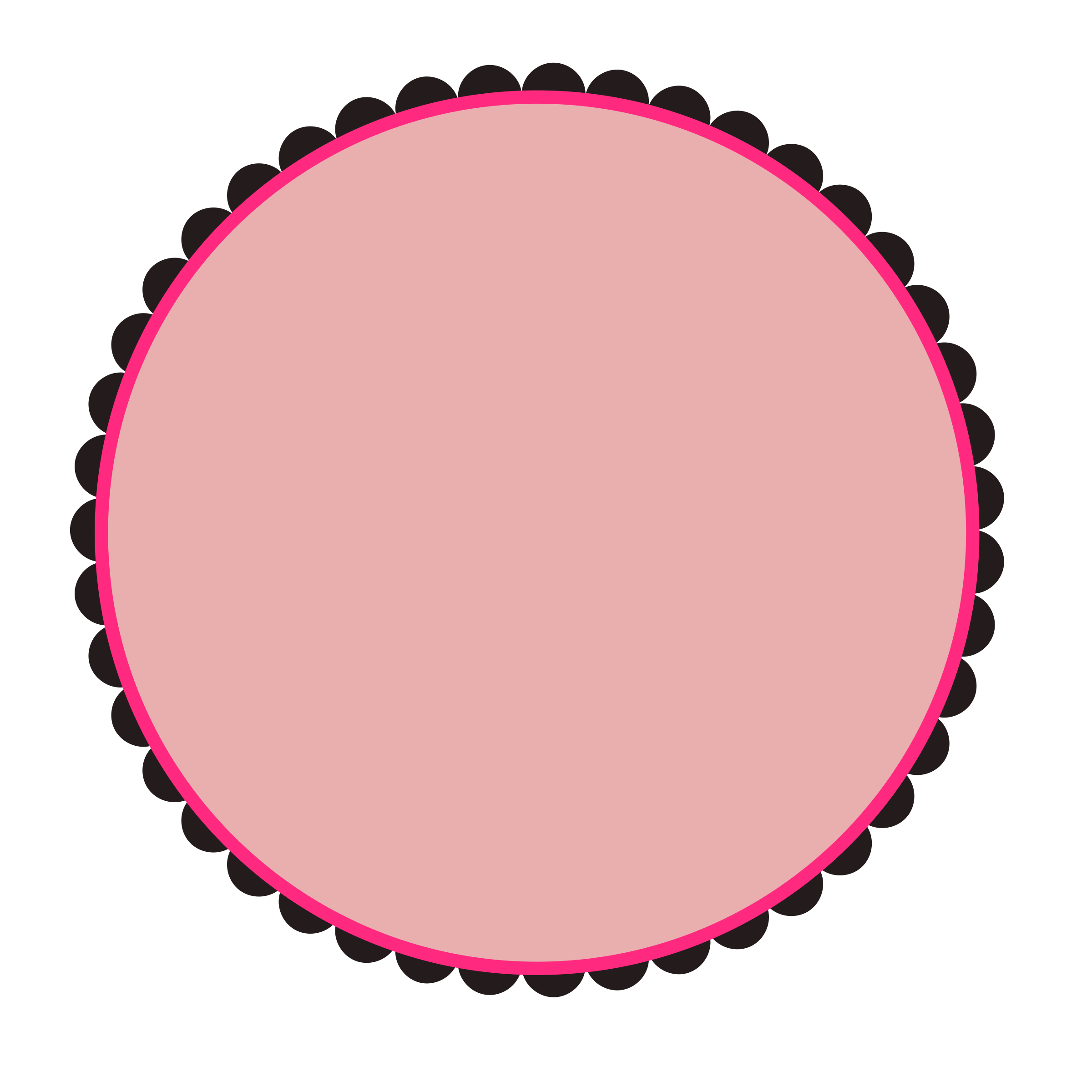 Pink Round Frame Png Free Download (black, pink)